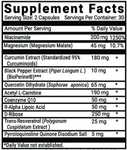 Advanced Mitochondrial Formula Supplement Facts