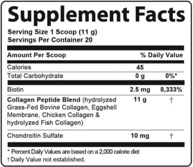 Advanced Collagen Plus Supplement Facts